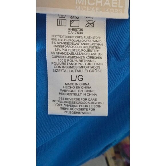 Michael Michael Kors Cruise 2019 bikini top blue size L - Picture 5 of 5